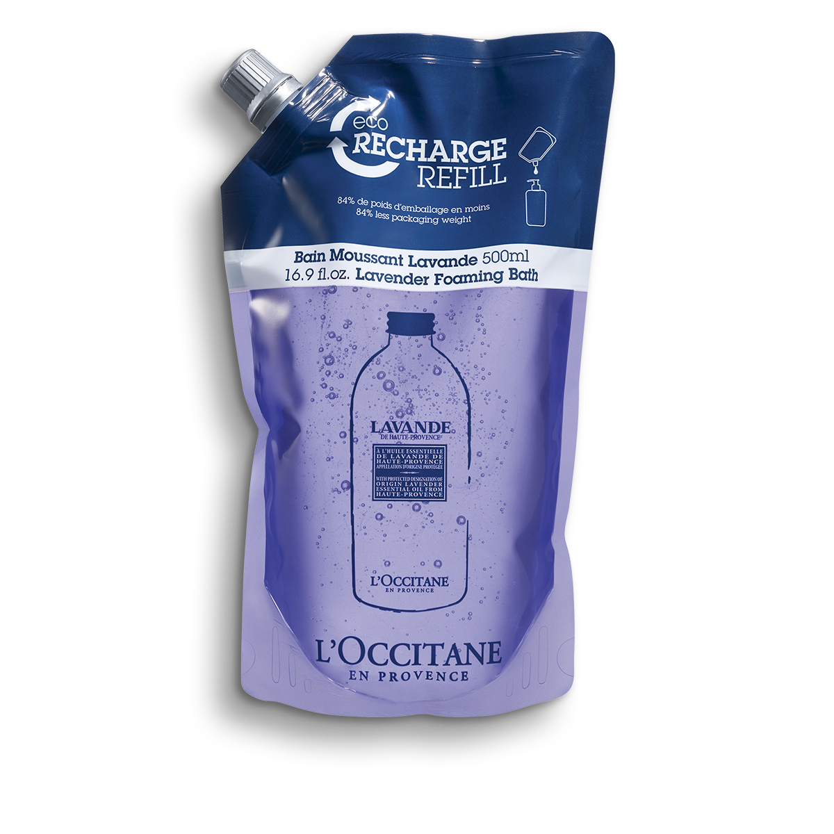 L'Occitane Lavender Foaming Bath Eco-Refill - Relaxing & Eco-Friendly Bath 500Ml 15RB500L17