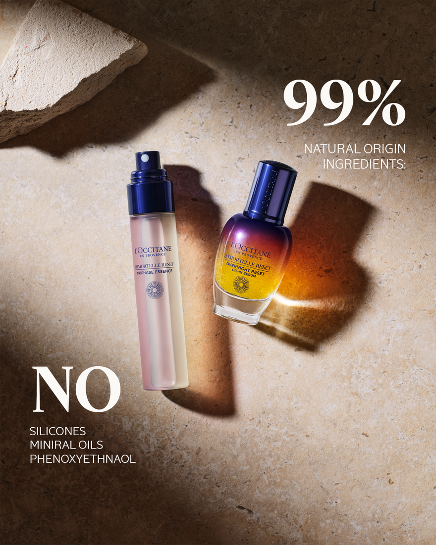 Immortelle Reset Tri-phase Essence Travel Size, AURECT (2) 50 ml | L&rsquo;Occitane en Provence