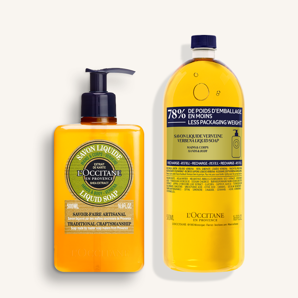 L'Occitane Shea Verbena Liquid Soap Eco Duo One Size LAU25RC737