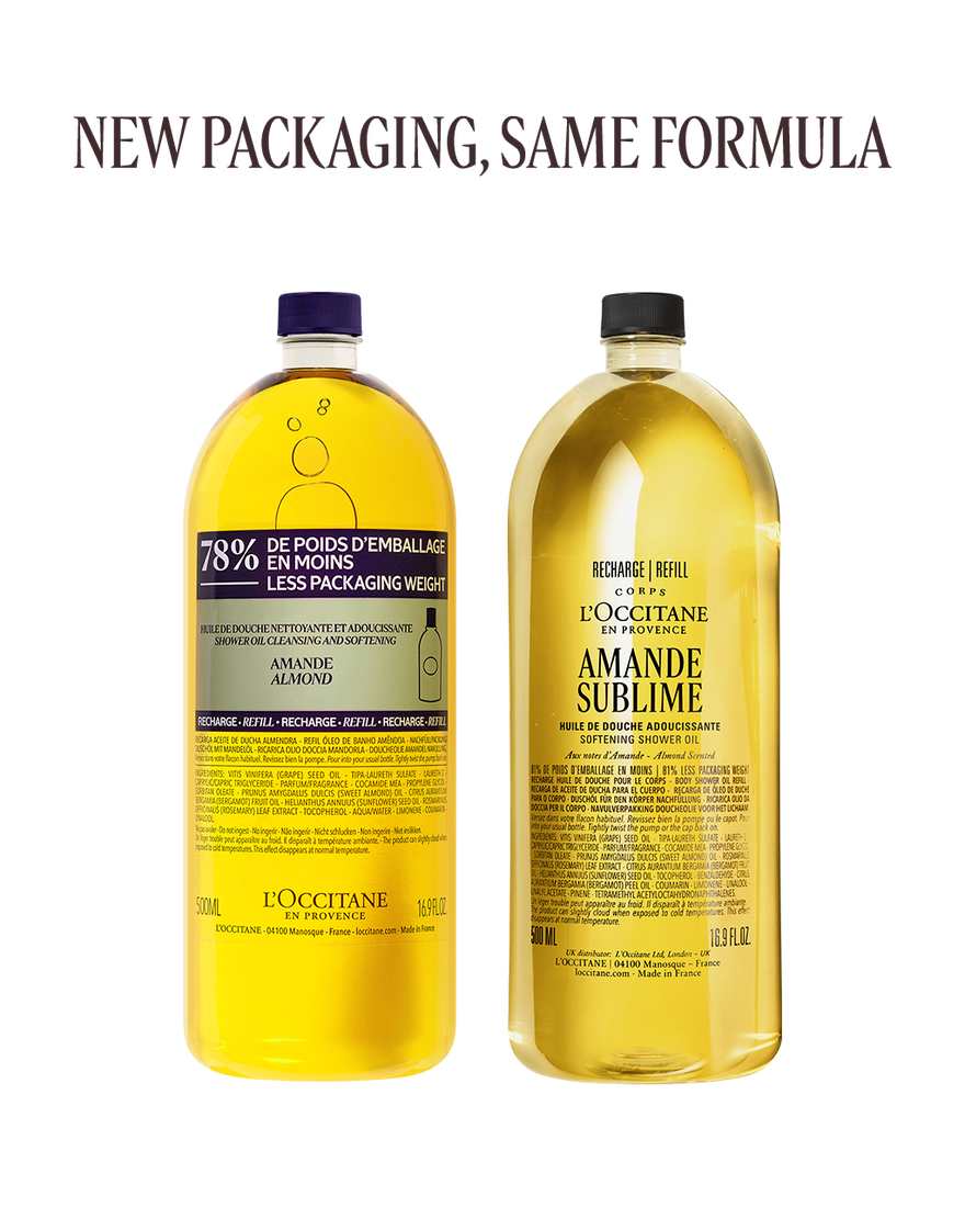 Almond Shower Oil Refill, AURECT (2) 500 ml | L&rsquo;Occitane en Provence